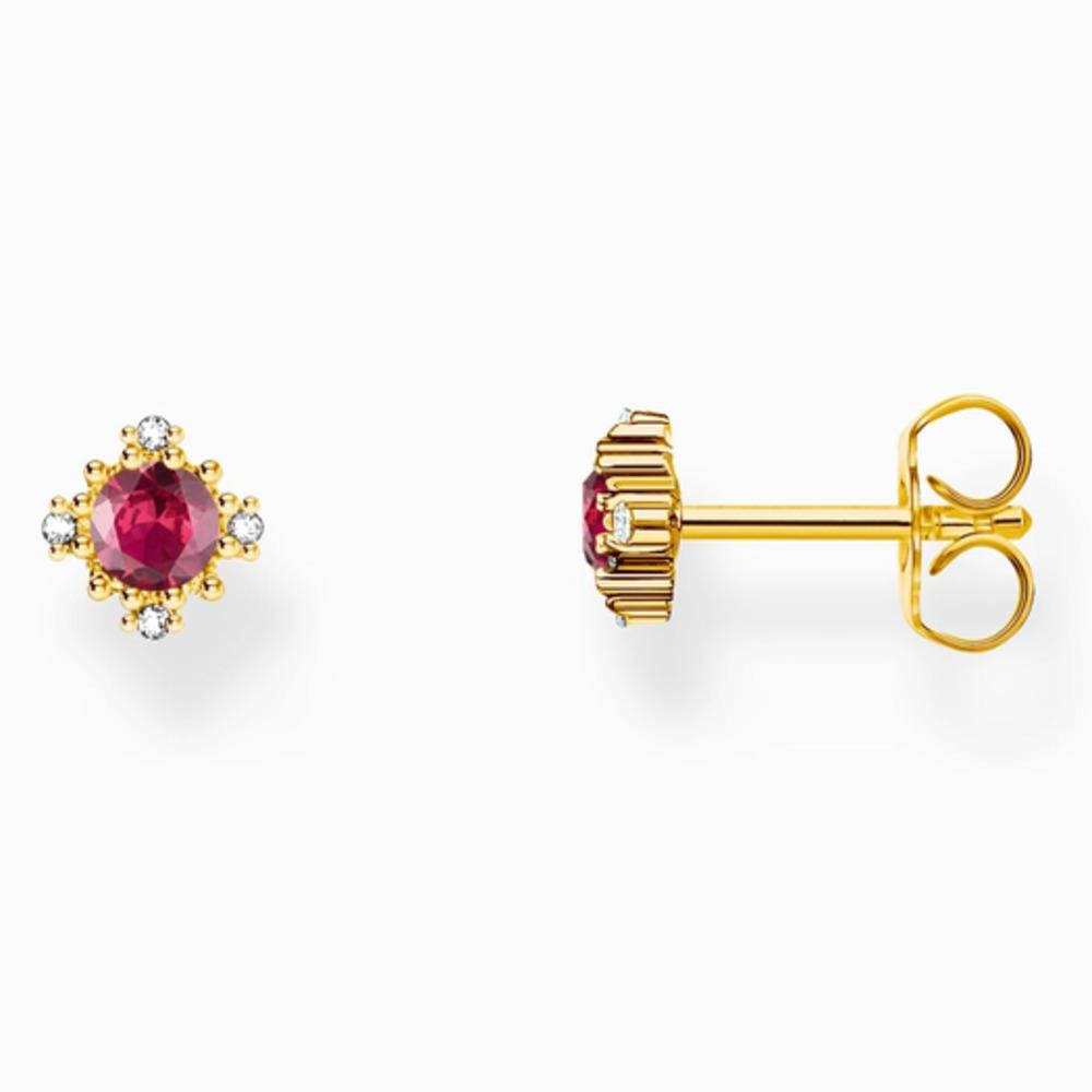 Thomas Sabo aranyozott vörös zafír fülbevaló  - H2314-664-10